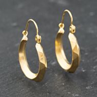Pre-Owned 9ct Yellow Gold 23mm Faceted Creole Earrings 41174025