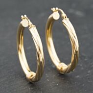 Pre-Owned Yellow Gold 27mm Half Twisted Creole Earrings 41174027