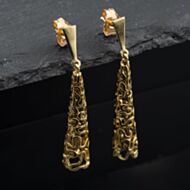 Pre-Owned 9ct Yellow Gold 41mm Openwork Dropper Earrings 41174039
