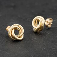 Pre-Owned Yellow Gold 10mm Knots Stud Earrings 41174071