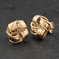 Pre-Owned 9ct Yellow Gold 12mm Knots Stud Earrings 41174072