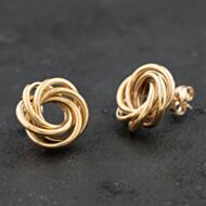 Pre-Owned 9ct Yellow Gold 15mm Knots Stud Earrings 41174073