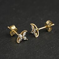 Pre-Owned Yellow Gold Cubic Zirconia Flower 6mm Stud Earrings 41174093