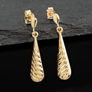 Pre-Owned Yellow Gold 28mm Patterned Dropper Earrings 41174102