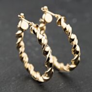 Pre-Owned Yellow Gold 26.5mm Twisted Hoop Earrings 41174116