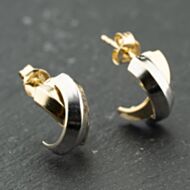Pre-Owned Two Colour Gold 12mm Kiss Crossover Style Stud Earrings 41174129