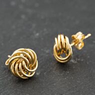 Pre-Owned Yellow Gold Quadruple Strand Knot Stud Earrings 41174141