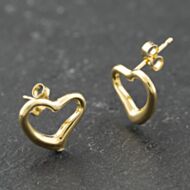 Pre-Owned Yellow Gold Open Heart Stud Earrings 41174153