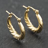 Pre-Owned Yellow Gold 17mm Grooved Hoop Earrings 41174161