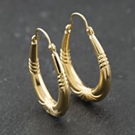 Pre-Owned Yellow Gold 28mm Patterened Creole Earrings 41174166