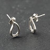 Pre-Owned White Gold Diamond Loop Stud Earrings 41174172