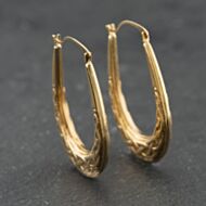 Pre-Owned Yellow Gold Oval Celtic Pattern Creole Earrings 41174189