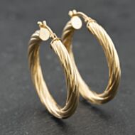 Pre-Owned Yellow Gold Twist Hoop Earrings 41174191