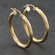 Pre-Owned Yellow Gold Twist Hoop Earrings 41174196