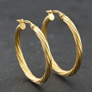 Pre-Owned Yellow Gold Twist Hoop Earrings 41174197
