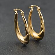 Pre-Owned Yellow Gold Embossed Creole Earrings 41174215