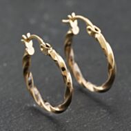 Pre-Owned Yellow Gold 21mm Twisted Hoop Earrings 41174236
