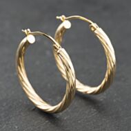 Pre-Owned Yellow Gold 26mm Twisted Hoop Earrings 41174238