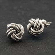 Pre-Owned 9ct White Gold 10mm Knot Stud Earrings 41174291