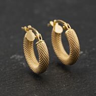Pre-Owned Yellow Gold Patterned 14mm Hoop Earrings 41174339