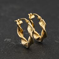 Pre-Owned Yellow Gold Twist 17mm Hoop Earrings 41174342