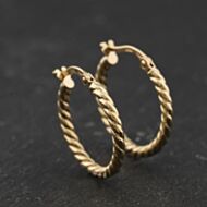 Pre-Owned Yellow Gold Twist 20mm Hoop Earrings 41174347