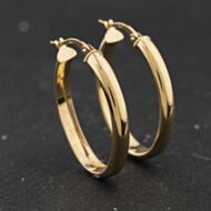 Pre-Owned Yellow Gold Plain Oval 29mm Hoop Earrings 41174353