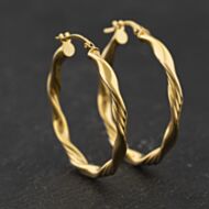 Pre-Owned Yellow Gold Twist 31mm Hoop Earrings 41174360