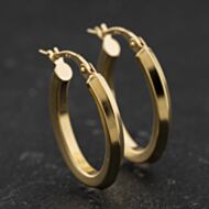 Pre-Owned Yellow Gold Plain 22mm Hoop Earrings 41174372