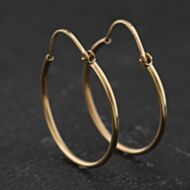 Pre-Owned Yellow Gold Plain 30mm Hoop Earrings 41174374