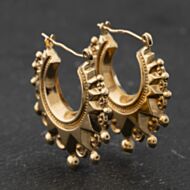 Pre-Owned Yellow Gold Patterned 27mm Creole Earrings 41174399