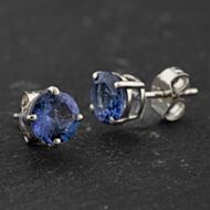 Pre-Owned White Gold Tanzanite Single Stone 5mm Stud Earrings 41174402