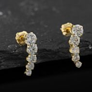 Pre-Owned Yellow Gold Cubic Zirconia Graduated 14.7mm Stud Earrings 41174408