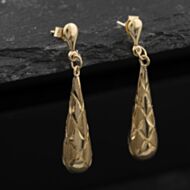 Pre-Owned Yellow Gold Patterned 33mm Dropper Earrings 41174413
