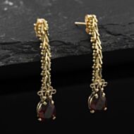 Pre-Owned Yellow Gold Garnet 28mm Dropper Earrings 41174418