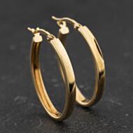 Pre-Owned Yellow Gold Plain Oval 27mm Hoop Earrings 41174426