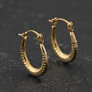 Pre-Owned Yellow Gold Patterned 15.5mm Creole Earrings 41174443