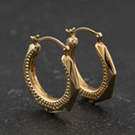Pre-Owned Yellow Gold Facetted 20.7mm Creole Earrings 41174446
