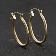 Pre-Owned Yellow Gold Plain Oval 27mm Hoop Earrings 41174454
