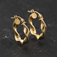 Pre-Owned Yellow Gold 16mm Twist Hoop Earrings 41174485