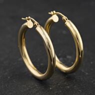 Pre-Owned Yellow Gold 26mm Plain Hoop Earrings 41174492