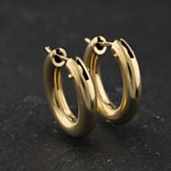 Pre-Owned 9ct Yellow Gold 19mm Plain Hoop Earrings 41174508