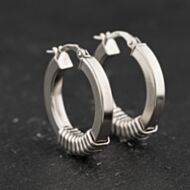 Pre-Owned 9ct White Gold 23mm Creole Earrings 41174548