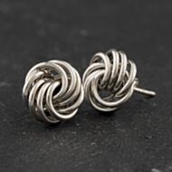 Pre-Owned 9ct White Gold 10mm Woven Knot Stud Earrings 41174555
