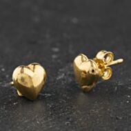 Pre-Owned Yellow Gold 6.7mm Plain Heart Stud Earrings 41174562
