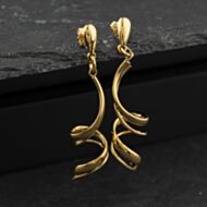 Pre-Owned 9ct Yellow Gold 40mm Twist Dropper Earrings 41174566