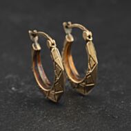 Pre-Owned Yellow Gold 18mm Patterned Creole Earrings 41174567