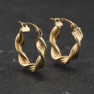 Pre-Owned Yellow Gold 17mm Twist Hoop Earrings 41174568