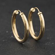 Pre-Owned Yellow Gold 21mm Patterned Hoop Earrings 41174570