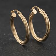 Pre-Owned Yellow Gold 19mm Twist Hoop Earrings 41174572